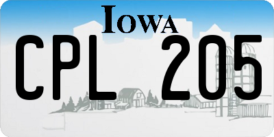 IA license plate CPL205