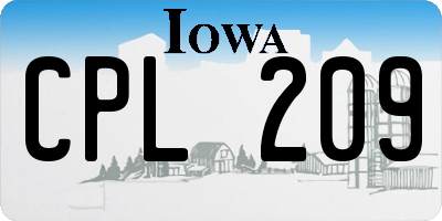IA license plate CPL209