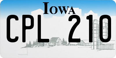 IA license plate CPL210