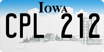 IA license plate CPL212