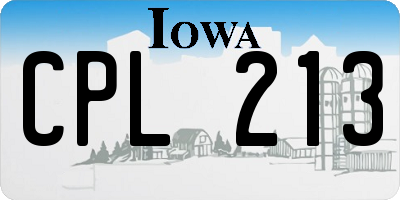 IA license plate CPL213