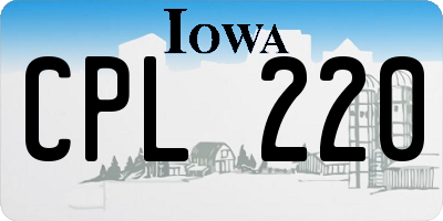 IA license plate CPL220