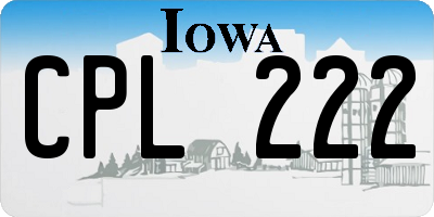 IA license plate CPL222