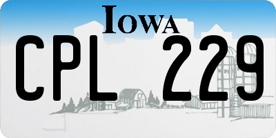 IA license plate CPL229