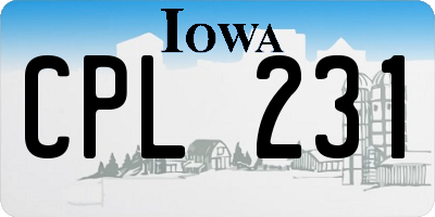 IA license plate CPL231