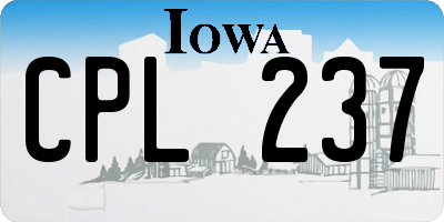 IA license plate CPL237