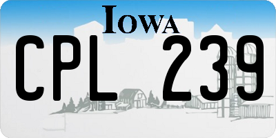 IA license plate CPL239