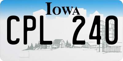 IA license plate CPL240