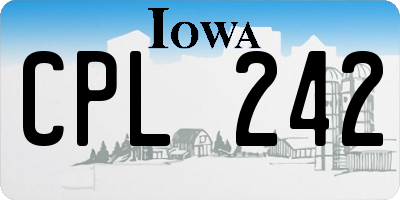 IA license plate CPL242
