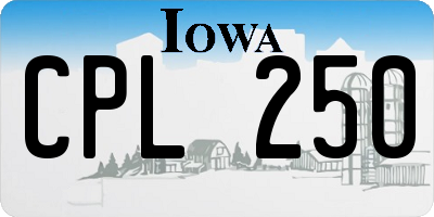 IA license plate CPL250