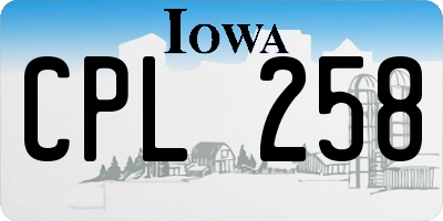 IA license plate CPL258
