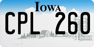 IA license plate CPL260