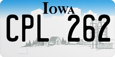 IA license plate CPL262