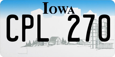 IA license plate CPL270