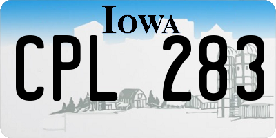IA license plate CPL283