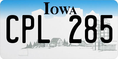 IA license plate CPL285