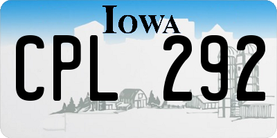 IA license plate CPL292