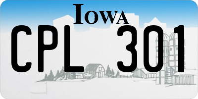 IA license plate CPL301