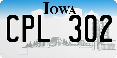 IA license plate CPL302