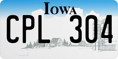 IA license plate CPL304