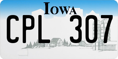IA license plate CPL307