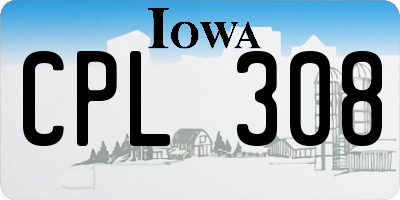 IA license plate CPL308