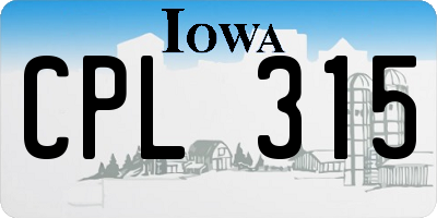 IA license plate CPL315