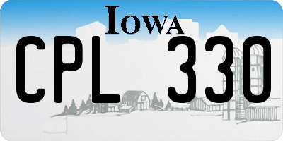IA license plate CPL330