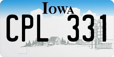 IA license plate CPL331