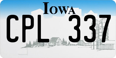 IA license plate CPL337