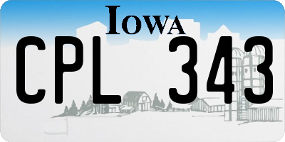 IA license plate CPL343