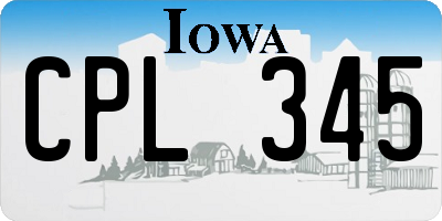 IA license plate CPL345