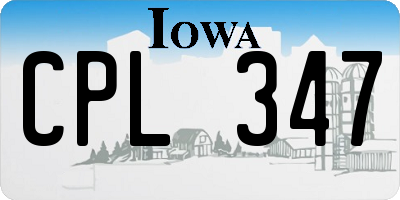 IA license plate CPL347