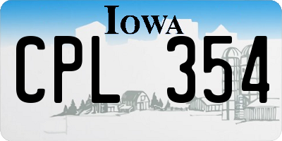 IA license plate CPL354