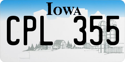 IA license plate CPL355