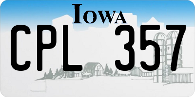 IA license plate CPL357