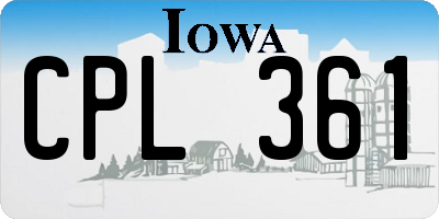 IA license plate CPL361