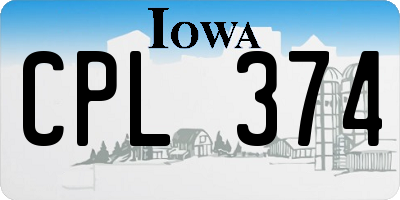 IA license plate CPL374