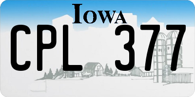 IA license plate CPL377