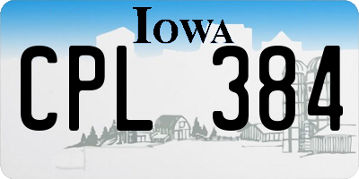 IA license plate CPL384
