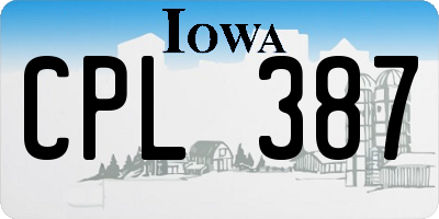 IA license plate CPL387