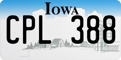 IA license plate CPL388