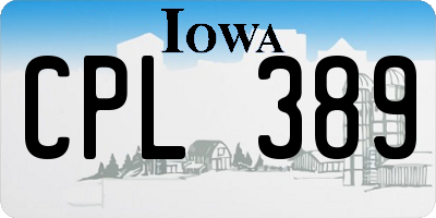 IA license plate CPL389