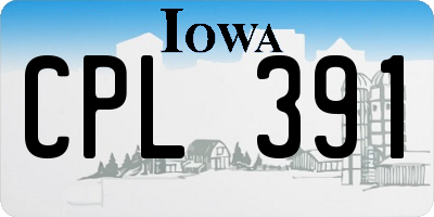 IA license plate CPL391