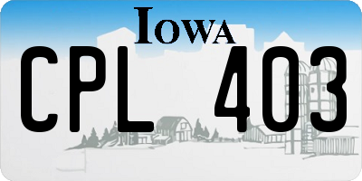 IA license plate CPL403