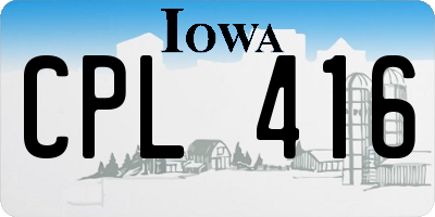 IA license plate CPL416