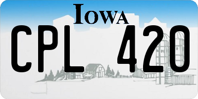 IA license plate CPL420