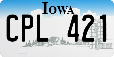 IA license plate CPL421