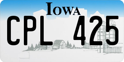 IA license plate CPL425