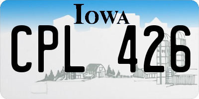 IA license plate CPL426